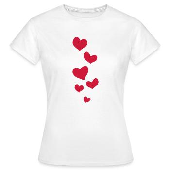 sechs rote Herzen - Frauen T-Shirt - Weiß - Vorne - AI Model Female 172 dark (172cm)