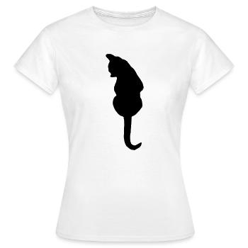 Schwarze Katze - Frauen T-Shirt - Weiß - Vorne - AI Model Female 172 dark (172cm)