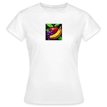 Geometrische Fruchtcollage aus Ductape - Frauen T-Shirt - Weiß - Vorne - AI Model Female 172 dark (172cm)