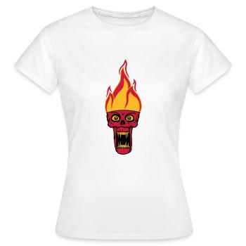monster hoelle boese horror halloween kopf gesicht - Frauen T-Shirt - Weiß - Vorne - AI Model Female 172 dark (172cm)