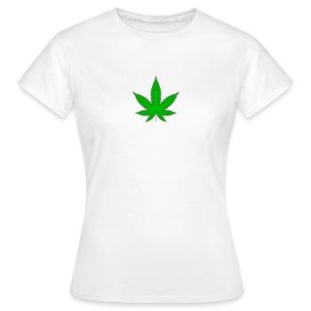 Marijuana Blatt - Frauen T-Shirt - Weiß - Vorne - AI Model Female 172 dark (172cm)
