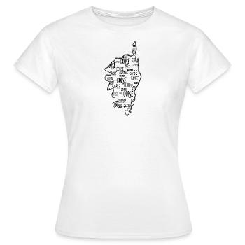 Corse région texte - T-shirt Femme - blanc - Devant - AI Model Female 172 dark (172cm)
