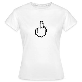 Finger, Fuck you (cheap!) - T-shirt Femme - blanc - Devant - AI Model Female 172 dark (172cm)