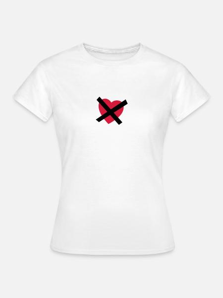 Crossed our Heart - No Love - No Heart - Women's T-Shirt - white
