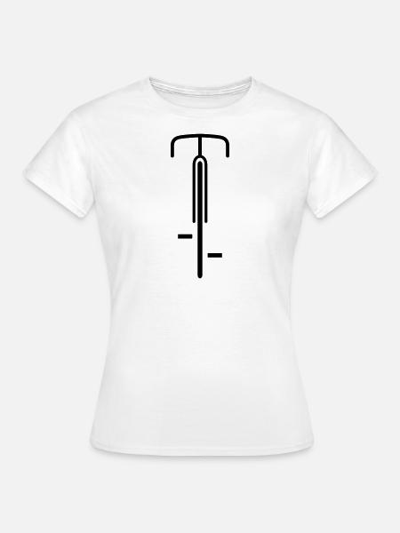 Fahrrad Piktogramm von vorne minimalistisch - Frauen T-Shirt - Weiß