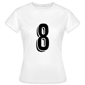 Trikotnummer 8 - Frauen T-Shirt - Weiß - Vorne - AI Model Female 172 dark (172cm)