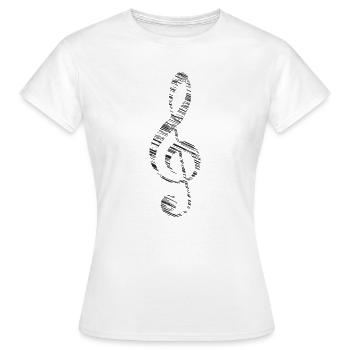 Clé de musique - T-shirt Femme - blanc - Devant - AI Model Female 172 dark (172cm)