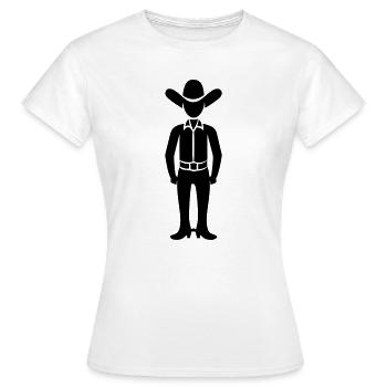 Cow-boy - T-shirt Femme - blanc - Devant - AI Model Female 172 dark (172cm)