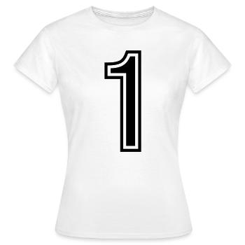 1 Zahl symbol - Frauen T-Shirt - Weiß - Vorne - AI Model Female 172 dark (172cm)