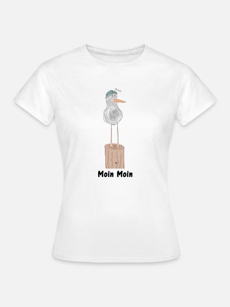 moin moin - Frauen T-Shirt - Weiß