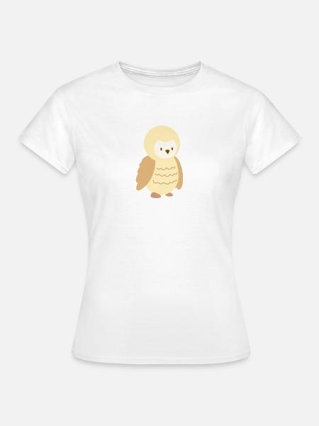 Kleine beige Eule - Frauen T-Shirt - Weiß