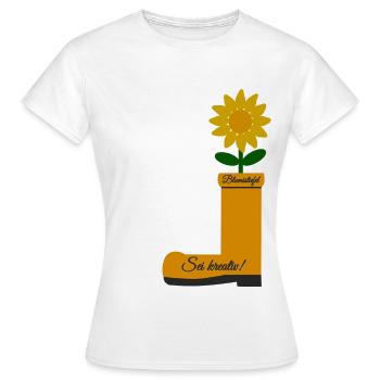 Flower Boots - Women's T-Shirt - white - Front - AI Model Female 172 dark (172cm)