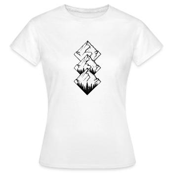 Geometric mountain design (black) - Women's T-Shirt - white - Front - AI Model Female 172 dark (172cm)
