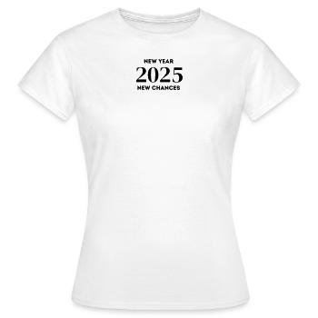 2025 - Frauen T-Shirt - Weiß - Vorne - AI Model Female 172 dark (172cm)