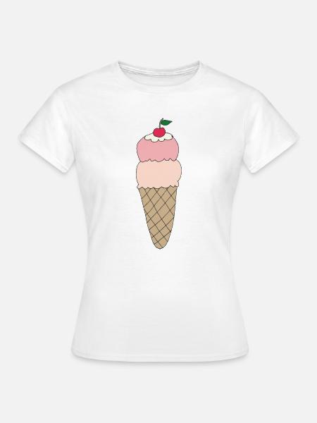 Eiscreme mit Kirsche Design - Frauen T-Shirt - Weiß