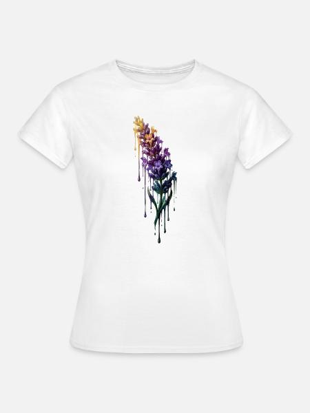 Lavendel mit tropfender Farbe - Frauen T-Shirt - Weiß