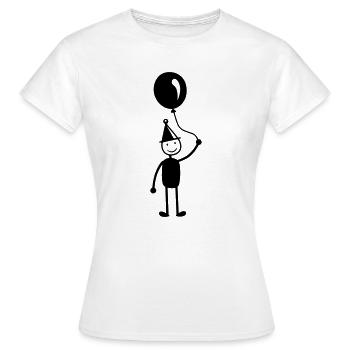 Geburtstag Ballon - Frauen T-Shirt - Weiß - Vorne - AI Model Female 172 dark (172cm)