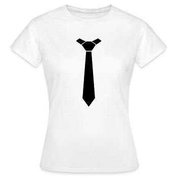 Cravate Cravate - T-shirt Femme - blanc - Devant - AI Model Female 172 dark (172cm)