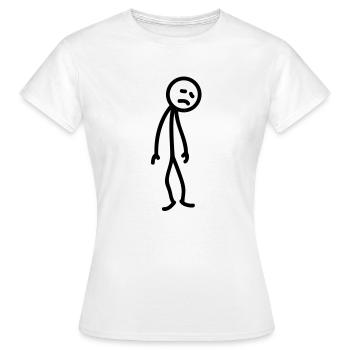 Triste figure de bâton malheureuse déprimée - T-shirt Femme - blanc - Devant - AI Model Female 172 dark (172cm)