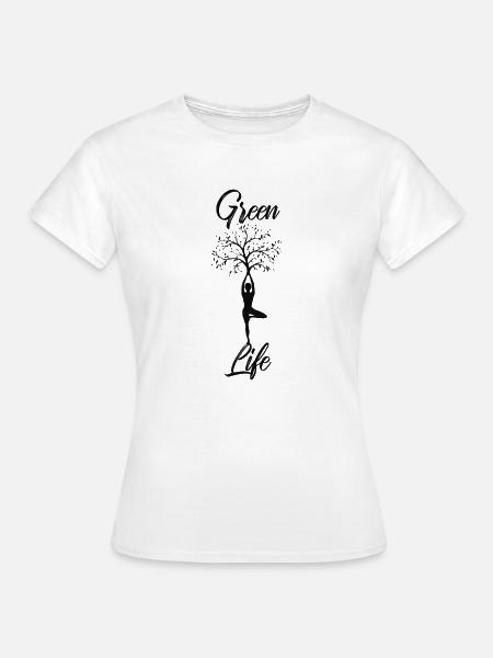 Greenlife Yoga Leben Nachhaltig Klimawandel - Frauen T-Shirt - Weiß