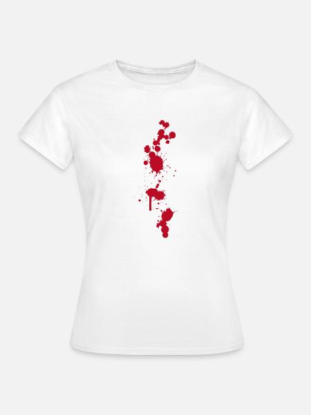Blutflecke Spritzer Halloween Zombies OP-Saal Arzt - Frauen T-Shirt - Weiß