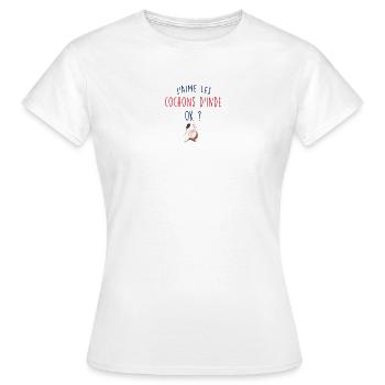 Cochons D'Inde Humour Animaux Mignons - T-shirt Femme - blanc - Devant - AI Model Female 172 dark (172cm)