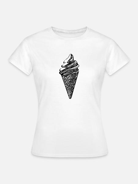 Cooles Softeis in Waffel - Frauen T-Shirt - Weiß