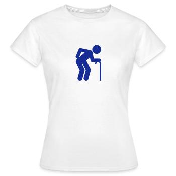 A man age at retirement age - Women's T-Shirt - white - Front - AI Model Female 172 dark (172cm)