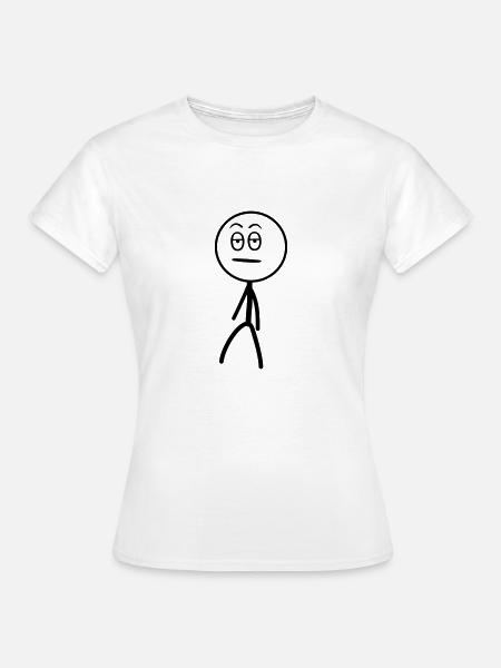 Strichmännchen genervt, emoji - Frauen T-Shirt - Weiß