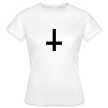 Kreuz Antichrist - Frauen T-Shirt - Weiß - Vorne - AI Model Female 172 dark (172cm)