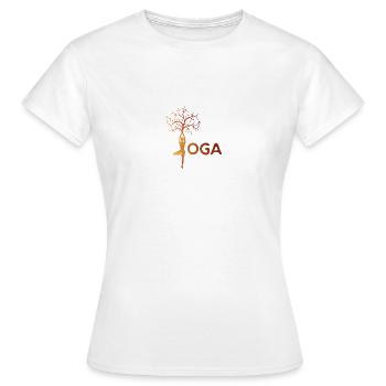 SUNSET YOGA - T-shirt Femme - blanc - Devant - AI Model Female 172 dark (172cm)