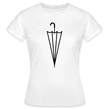 Regenschirm geschlossener Regen Schirm Silhouette - Frauen T-Shirt - Weiß - Vorne - AI Model Female 172 dark (172cm)