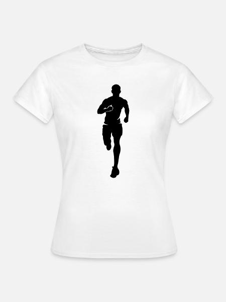 Marathonläufer Silhouette Marathon - Frauen T-Shirt - Weiß