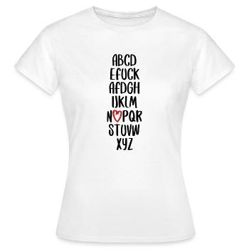ABC Spruch fuck AFD Politik Wahlkampf Schrift - Frauen T-Shirt - Weiß - Vorne - AI Model Female 172 dark (172cm)