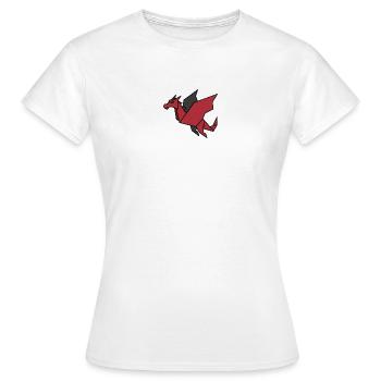 Origami Dragon Rouge Géométrique - T-shirt Femme - blanc - Devant - AI Model Female 172 dark (172cm)