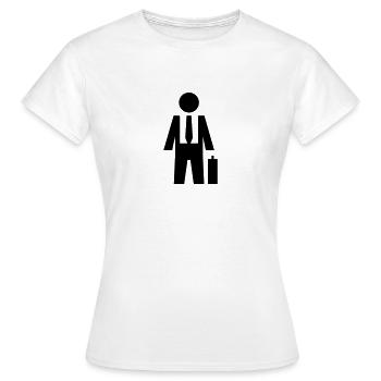 Homme d’affaires avec le costume, la cravate et la - T-shirt Femme - blanc - Devant - AI Model Female 172 dark (172cm)