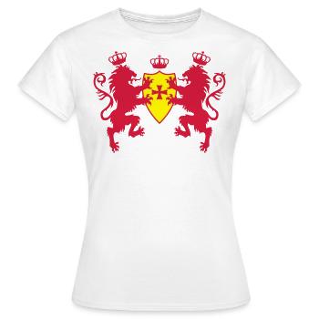 Loewen avec la couronne 2c Templier Croix Shield - T-shirt Femme - blanc - Devant - AI Model Female 172 dark (172cm)