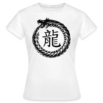 Chinesische Zeichen Sternzeichen Horoskop Drache - Frauen T-Shirt - Weiß - Vorne - AI Model Female 172 dark (172cm)