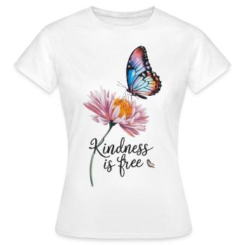 Freundlichkeit ist kostenlos - Frauen T-Shirt - Weiß - Vorne - AI Model Female 172 dark (172cm)