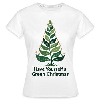 Umweltfreundlicher Grüner Weihnachtsbaum - Frauen T-Shirt - Weiß - Vorne - AI Model Female 172 dark (172cm)