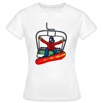 Cadeau de remontée de snowboard - T-shirt Femme - blanc - Devant - AI Model Female 172 dark (172cm)
