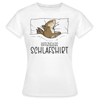 Offizielles Schlafshirt Eichhörnchen, Schlafanzug - Frauen T-Shirt - Weiß - Vorne - AI Model Female 172 dark (172cm)