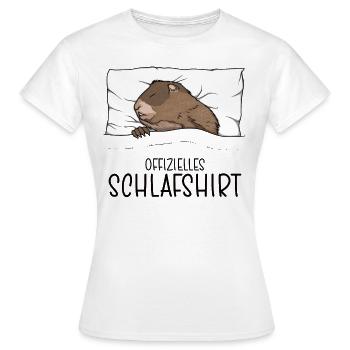 Offizielles Schlafshirt Murmeltier Schlafanzug - Frauen T-Shirt - Weiß - Vorne - AI Model Female 172 dark (172cm)