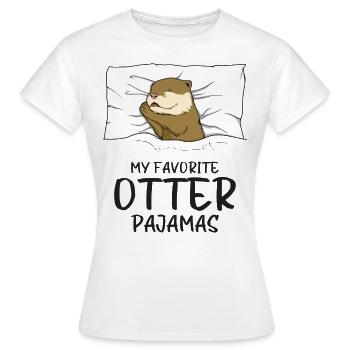Schlafanzug Otter Schlafshirt - Frauen T-Shirt - Weiß - Vorne - AI Model Female 172 dark (172cm)