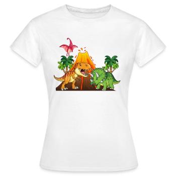 Dinosaur 7th birthday boy 7 years dino - Women's T-Shirt - white - Front - AI Model Female 172 dark (172cm)