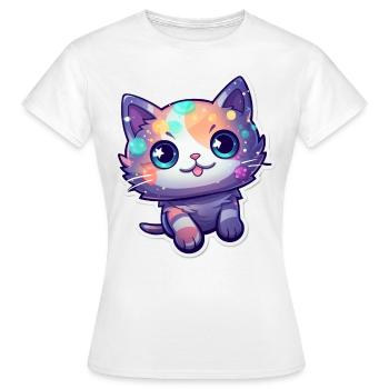 a cute kitty - Women's T-Shirt - white - Front - AI Model Female 172 dark (172cm)