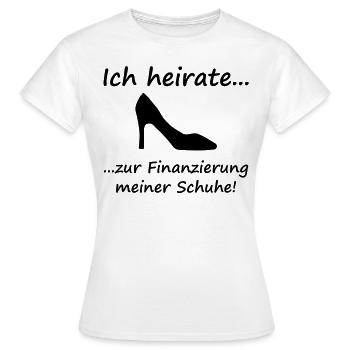 Junggesellinnenabschied: Ich heirate zur - Frauen T-Shirt - Weiß - Vorne - AI Model Female 172 dark (172cm)