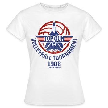 Top Gun Tournoi De Volleyball 1986 Jet Logo - T-shirt Femme - blanc - Devant - AI Model Female 172 dark (172cm)
