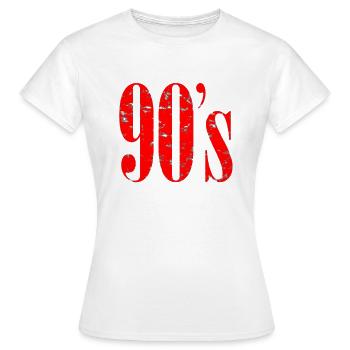 Kind der 90er Jahre - 90's Jahrgang - Neunziger - Frauen T-Shirt - Weiß - Vorne - AI Model Female 172 dark (172cm)