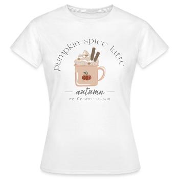 Pumpkin Spice Latte Autumn Gift - Women's T-Shirt - white - Front - AI Model Female 172 dark (172cm)